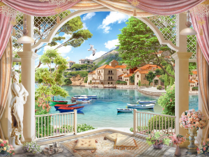 عکس با کیفیت منظره زیبای طبیعت از ویلای شیک